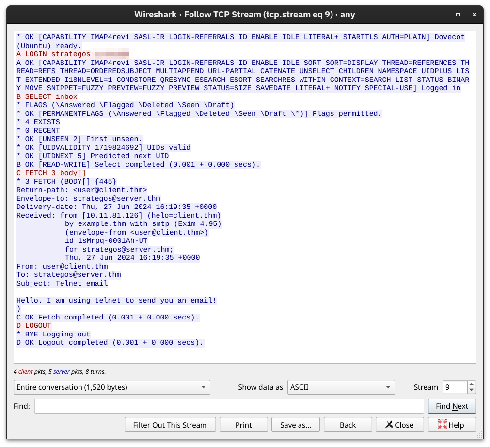 imap Wireshark
