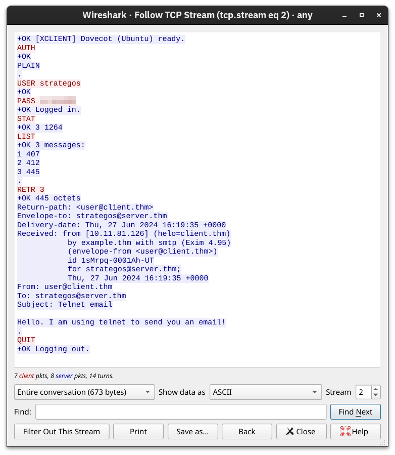 pop3 Wireshark